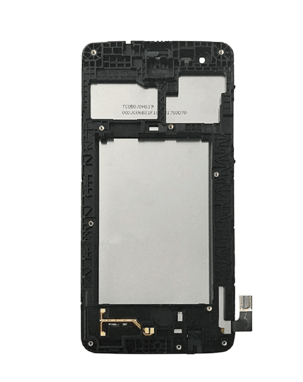 Pantalla con marco LG K4 (M150 / 2017) / Fortune M153 / Phoenix 3 M150 de color negro para reparaciones en Guatemala.
