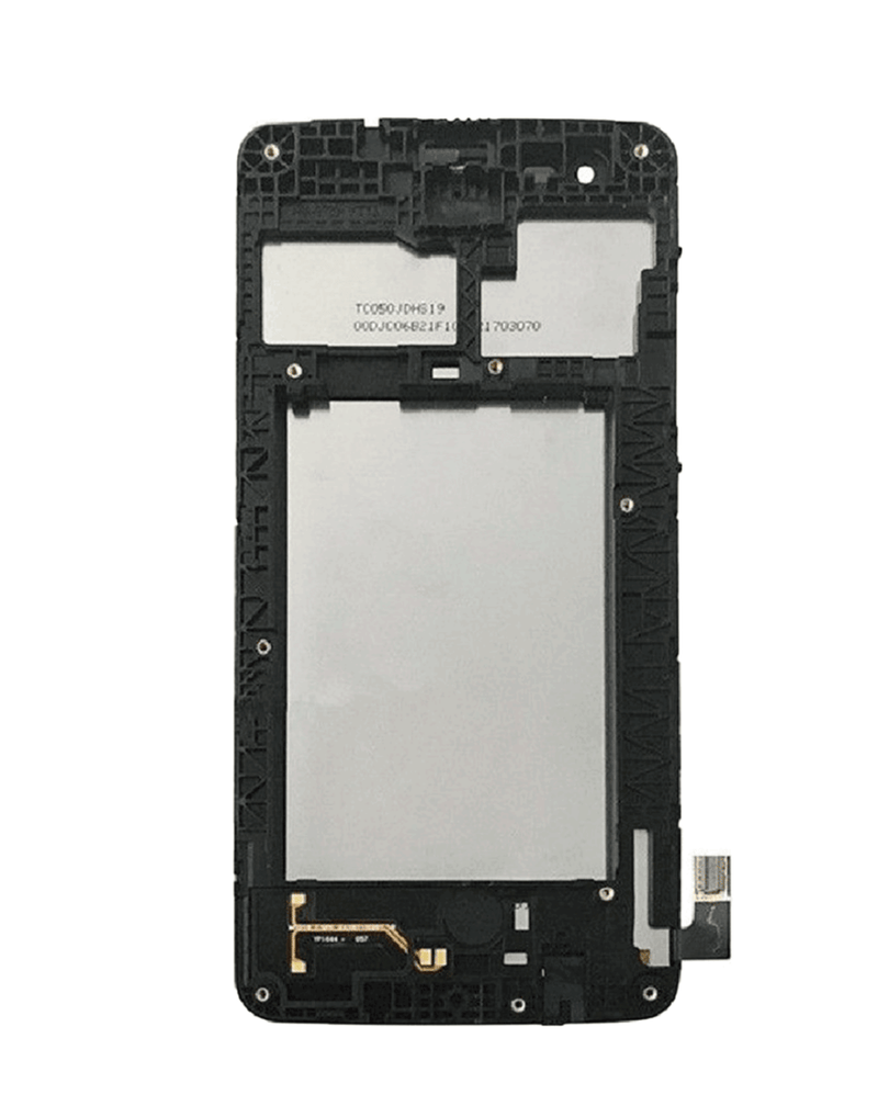 Pantalla con marco LG K4 (M150 / 2017) / Fortune M153 / Phoenix 3 M150 de color negro para reparaciones en Guatemala.