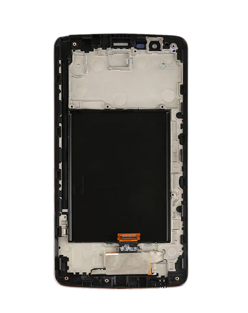 Pantalla con marco LG Stylo 2 Plus (MS550) color negro disponible en Guatemala, ideal para reparaciones de celulares en talleres mayoristas.