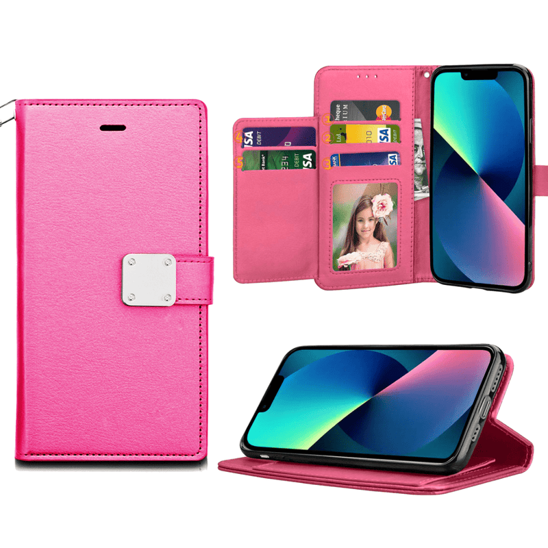 Encuentra en Guatemala fundas de cartera de cuero elegantes color HOT PINK para iPhone 11 Pro Max en SlowBack, distribuidor mayorista.