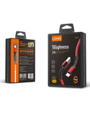 Cable USB-A a Lightning LDNIO LS63 gris de 3 pies para carga rápida de 12W.