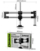 Brazo articulado doble para microscopio LuoWei Xuanjia, soporte ajustable para reparación electrónica y accesorios de taller.