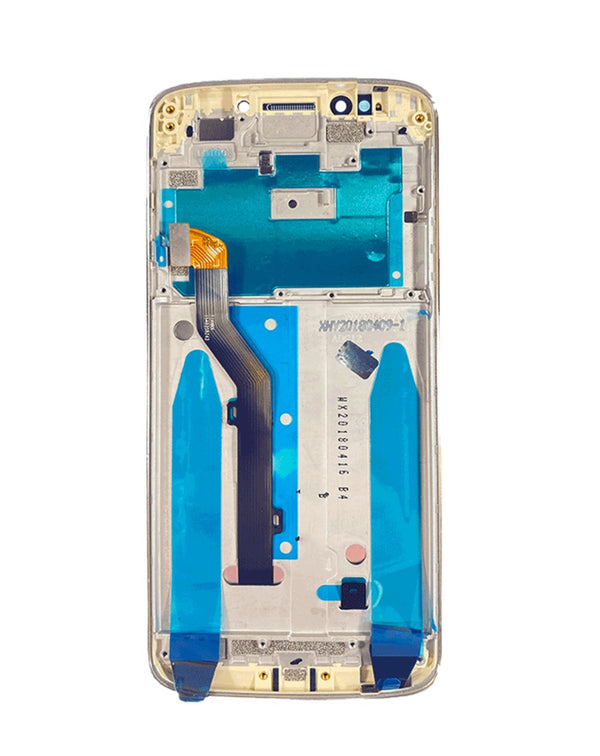 Venta al por mayor de Pantalla con marco para Motorola Moto G6 Play (XT1922-2-4-5) versión internacional en color dorado en Guatemala.
