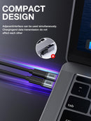 Adaptador magnético USB-C recto SlowBack de 240W para carga rápida, en color gris espacial, con conector reversible.