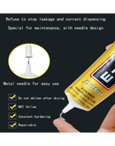 Encuentra pegamento adhesivo transparente multi propósito E8000 de 110ml en Guatemala para reparaciones, manualidades y más.