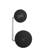 Base de carga inalámbrica SlowBack 2 en 1 de metal gris, para celular y audífonos, carga rápida 15W.