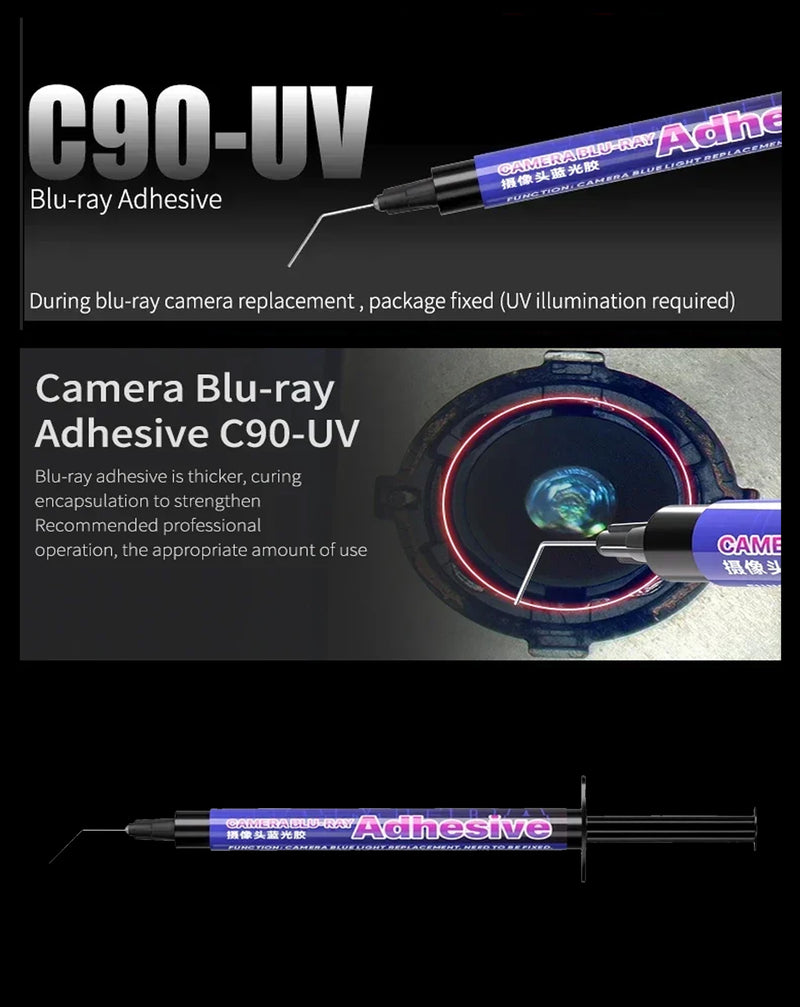 Compra el pegamento curable con luz azul Mechanic C90 de 3g en Guatemala para reparaciones profesionales.