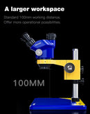 Encuentra el microscopio estéreo trinocular industrial Mechanic D75T-B11 7-50X en Guatemala para tus necesidades de inspección y trabajo detallado.
