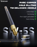 Juego de agujas Mechanic SW5S Tin Dragging de 5 pines para soldadura de precisión en componentes electrónicos.