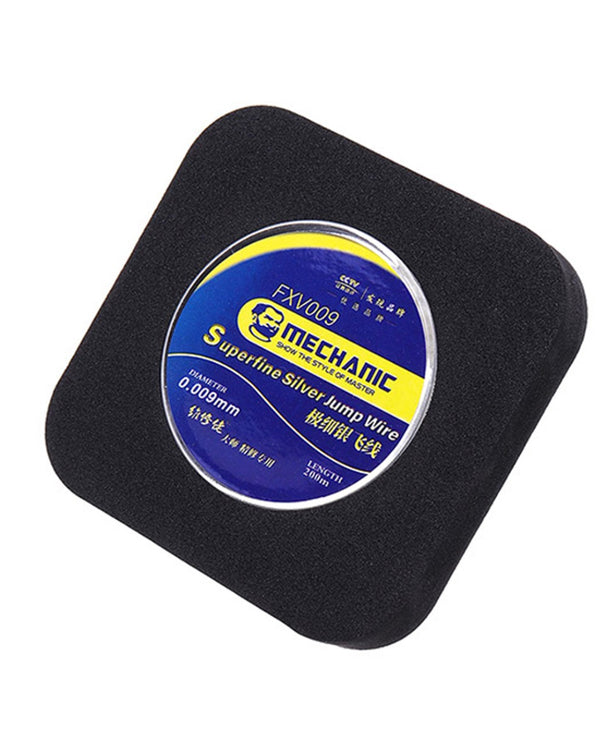 ¡Encuentra el cable de puente ultra fino plateado Mechanic FXV009 de 0.009mm en Guatemala para tus reparaciones de dispositivos electrónicos!