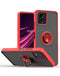 Funda Moto G Play 4G (2024) Hard PC/Soft TPU con borde colorido con soporte I-ring - RED