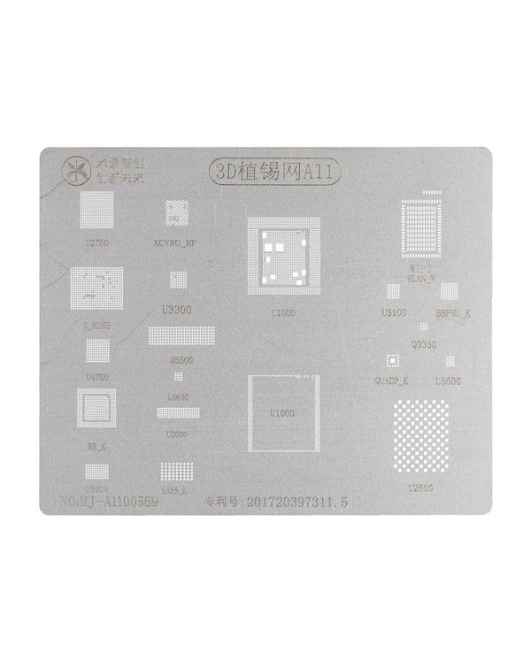 Reparación de chip BGA en iPhone 8, 8 Plus y X con stencil 3D MiJing en Guatemala.