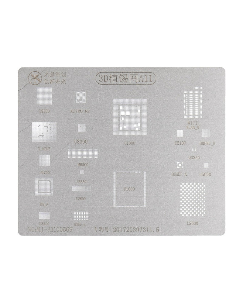 Reparación de chip BGA en iPhone 8, 8 Plus y X con stencil 3D MiJing en Guatemala.