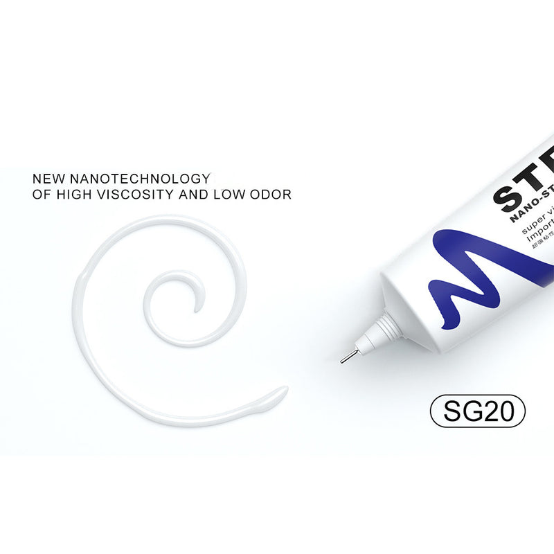 Compra adhesivo estructural nano fuerte MiJing SG20 de color blanco en Guatemala para tus proyectos de construcción, disponible en formatos de 50ml.