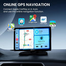 Interfaz USB-C de 9 pulgadas para coche, compatible con Android Auto y Apple CarPlay.