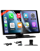 Interfaz USB-C de 9 pulgadas para coche, compatible con Android Auto y Apple CarPlay.