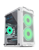 Encuentra en Guatemala la mejor carcaza - torre de PC personalizada con 2 ventiladores de enfriamiento en color blanco.