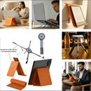 Soporte multiuso SlowBack negro para laptop y celular, diseño ergonómico y plegable, ideal para accesorios electrónicos de oficina.