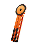 Soporte multifuncional SlowBack naranja para laptop y teléfono, portátil y plegable, ideal para escritorio.