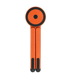 Soporte multifuncional SlowBack naranja para laptop y teléfono, portátil y plegable, ideal para escritorio.