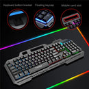 Encuentra el teclado gaming Iron-Plate Lightning RGB (T16) de tamaño completo en Guatemala con efectos de iluminación LED RGB.