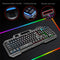 Encuentra el teclado gaming Iron-Plate Lightning RGB (T16) de tamaño completo en Guatemala con efectos de iluminación LED RGB.