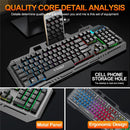 Encuentra el teclado gaming Iron-Plate Lightning RGB (T16) de tamaño completo en Guatemala con efectos de iluminación LED RGB.