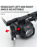 Lupa de montura para reparación con lentes intercambiables 2X-24X y 2 luces LED, ideal para trabajos de precisión.