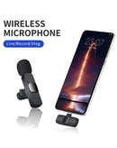 Microfono lavelier con receptor de bateria incorporado para vlogging (USB-C)
