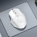 Compra en Guatemala un Mouse Bluetooth + 2.4G 6 Boton inalámbrico de baja latencia en color blanco para disfrutar de la mejor conectividad y precisión.