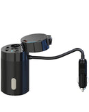 Inversor de corriente NBQ02 para auto, 138W, con enchufe 220V, USB C retráctil, y display de voltaje.