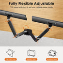 Soporte ajustable TESA negro para monitores duales de 13 a 32 pulgadas, ideal para configuración de oficina.