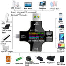 Probador de cables USB-C SlowBack, voltímetro con detección de chip de carga rápida, pantalla digital.