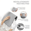 Almohadilla de calor eléctrica SlowBack con controlador digital, suave tela gris, para alivio muscular.
