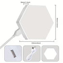 Pack de 6 luces de pared LED hexagonales modernas con control táctil, color blanco.