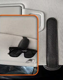 Soporte universal negro para anteojos de sol SlowBack en parasol de coche, fácil acceso y almacenamiento.