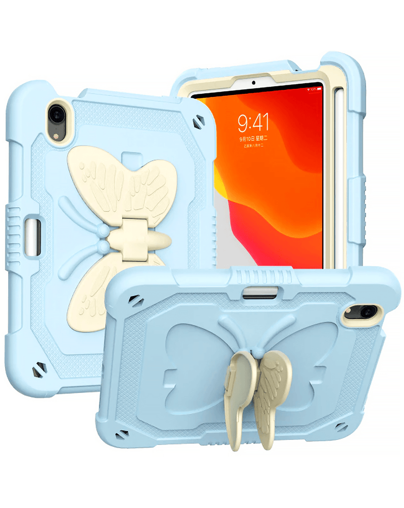 Encuentra la funda protectora Butterfly Stand Design para iPad Mini 6/7 en Guatemala, ideal para proteger tu dispositivo con estilo y practicidad.