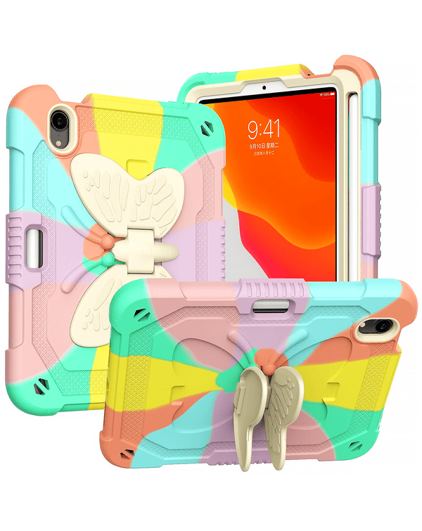 Encuentra la funda protectora con diseño de mariposa en color rosa dorado para iPad Mini 6/7 en Guatemala al mejor precio en nuestra tienda de accesorios.
