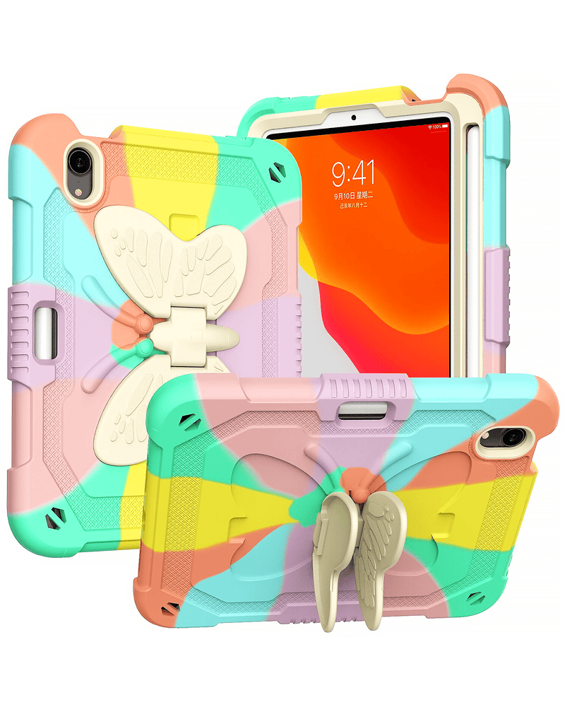 Encuentra la funda protectora con diseño de mariposa en color rosa dorado para iPad Mini 6/7 en Guatemala al mejor precio en nuestra tienda de accesorios.