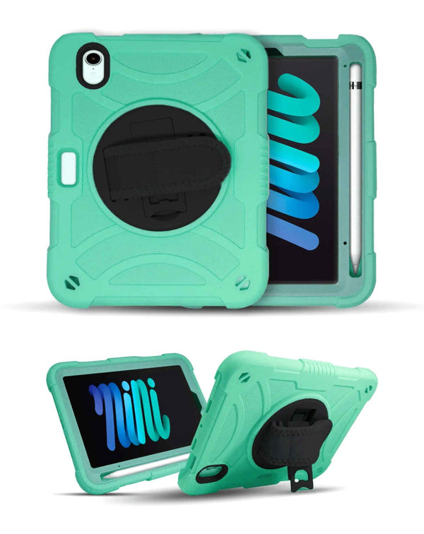 Protege tu iPad Mini 6 / 7 con nuestra funda ajustable heavy duty con correa de hombro en Guatemala.