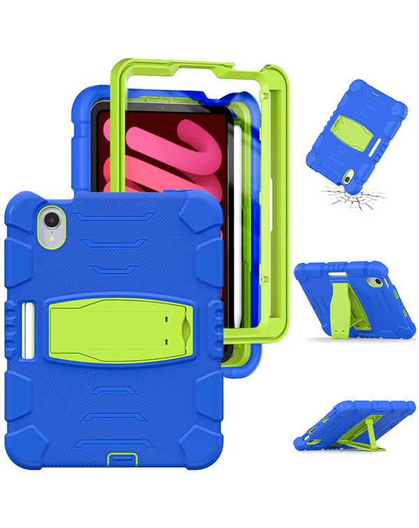 Funda de protección integral para Apple iPad Mini 6 / 7 disponible en Guatemala, ideal para mayoristas de accesorios iPad en búsqueda de variedad de colores como NAVY BLUE / GREEN.