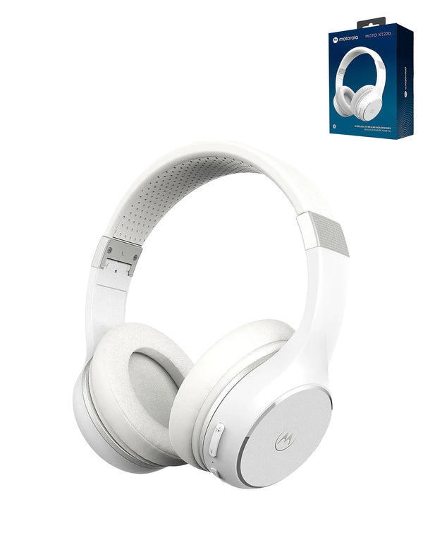 Encuentra auriculares circumaurales inalámbricos Motorola XT220 en color blanco con micrófono en Guatemala.