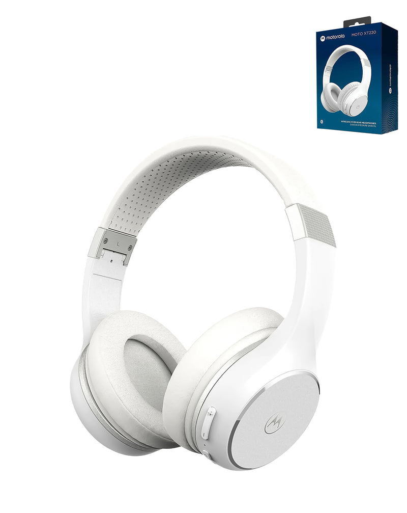 Encuentra auriculares circumaurales inalámbricos Motorola XT220 en color blanco con micrófono en Guatemala.