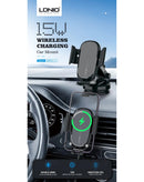Soporte de auto con carga inalámbrica de 15W LDNIO MW21 en Guatemala, perfecto para tu dispositivo mientras viajas.