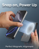 Power bank magnético Qi2 myCharge CliqAir gris de 10000 mAh, carga inalámbrica rápida con tecnología SlowBack. Batería externa portátil.