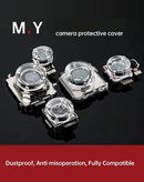 Cubierta protectora de cámara M.Y negra con logotipo BajoPPLCD, ideal para reparación y protección de lentes.