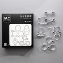 Set de 4 protectores Diamond Cover para cámara trasera de iPhone X a 17, brillantes y elegantes.