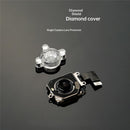 Set de 4 protectores Diamond Cover para cámara trasera de iPhone X a 17, brillantes y elegantes.