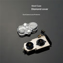 Set de 4 protectores Diamond Cover para cámara trasera de iPhone X a 17, brillantes y elegantes.