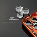 Set de 4 protectores Diamond Cover para cámara trasera de iPhone X a 17, brillantes y elegantes.